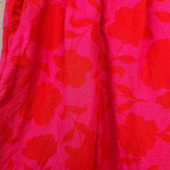 KATE SPADE New York Women's Wide Leg Pants Pink Batik Linen Comfort Boho - Picture 6 of 9